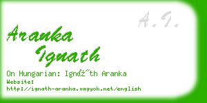 aranka ignath business card